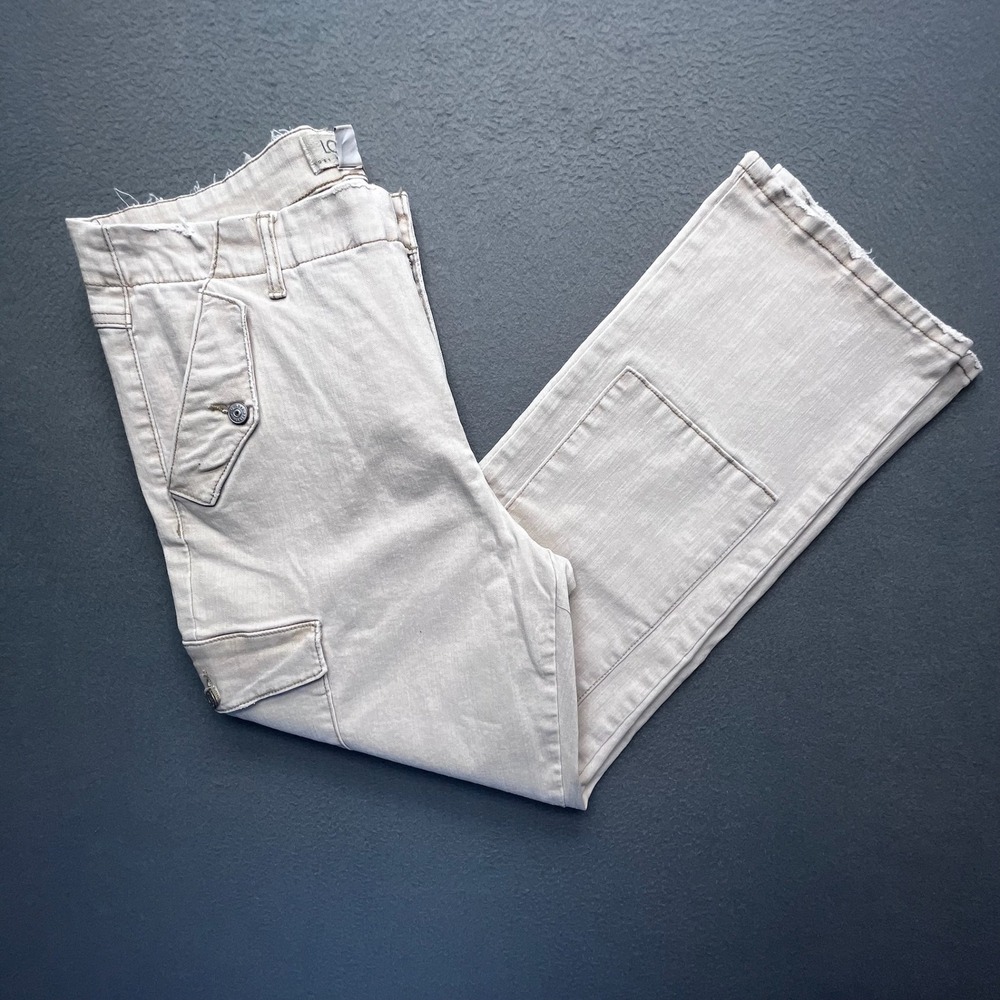 LOGO by Lori Goldstein Women Cargo Pants Cotton Tan 10 Utility Gorpcore